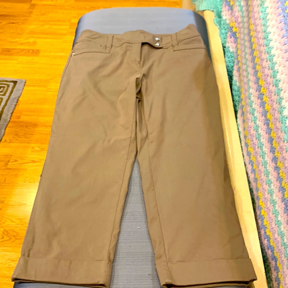 Style and Co taupe cargo Capri length pants, size 6. - Picture 2 of 7